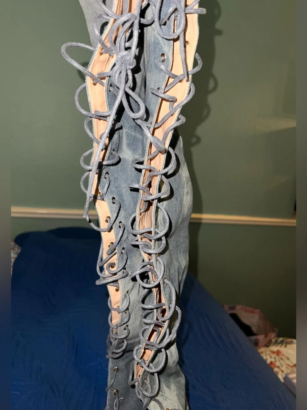 Fashion Nova Living Legacy Over-the-Knee Boots 👢🩵
